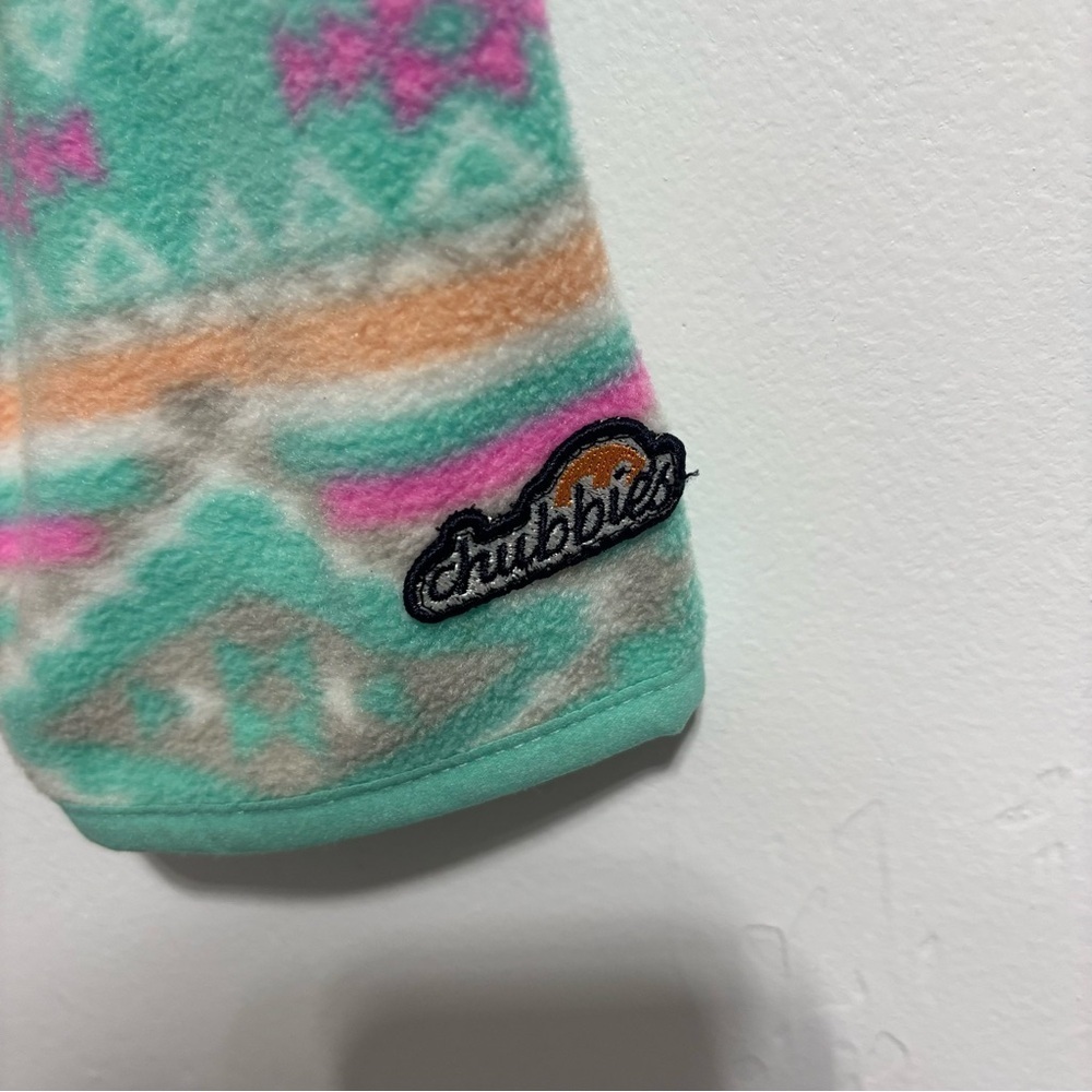 Chubbies Colorful Southwestern Aztec Women Fleece Pullover 1/4 Zip Large Bright - Picture 2 of 12